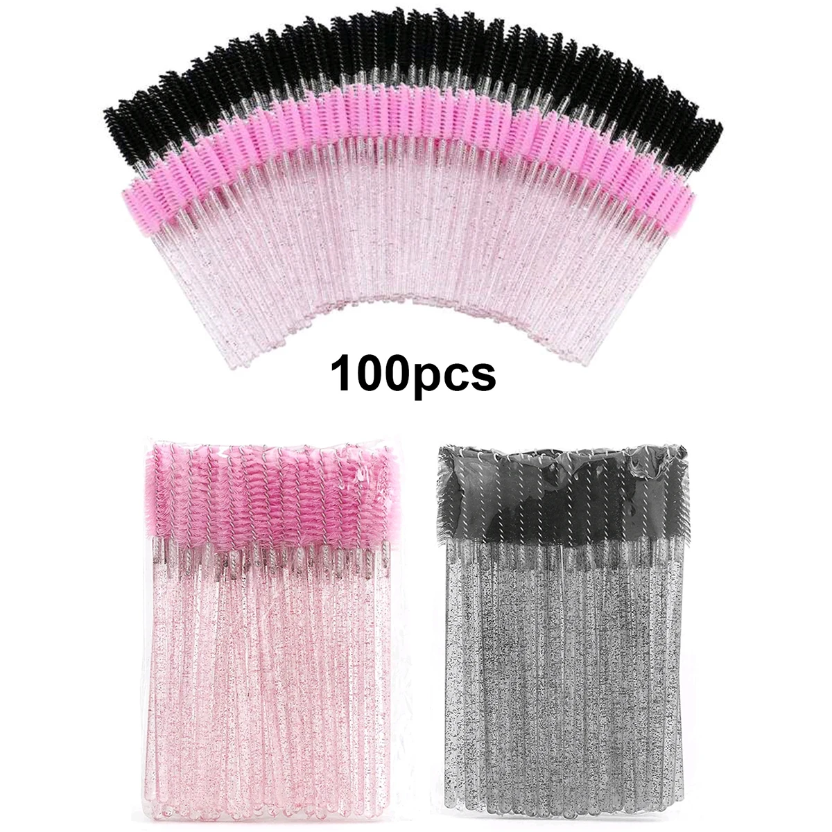 Eyelash Extension Vendor - 100 Stück Einweg-Wimpernbürsten für Wimpernverlängerung und