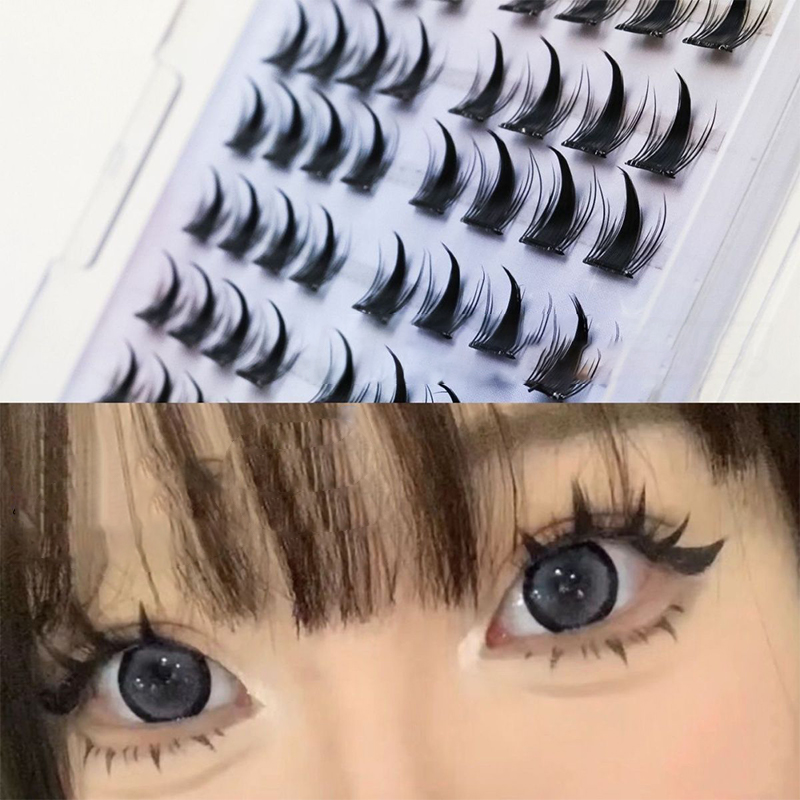 Eyelash Extension Adhesive - Simulierte falsche Wimpern, Comic-Elfen-Stil, selbstklebend, individuelle