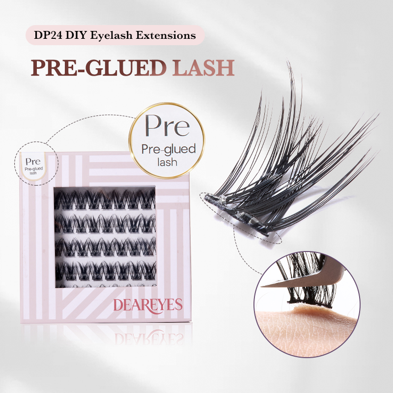Eyelash Extension No 10 - DearEyes DP-24 Selbstklebende Wimpernverlängerung 10-16mm Vorgeklebte