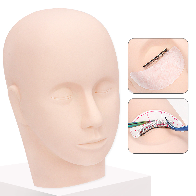 Eyelash Extension Guide - 1 Stück Wimpernverlängerungs-Übungskopf, Wimpernlifting-Make-up-Übungsmodell, Künstlicher Mannequinkopf