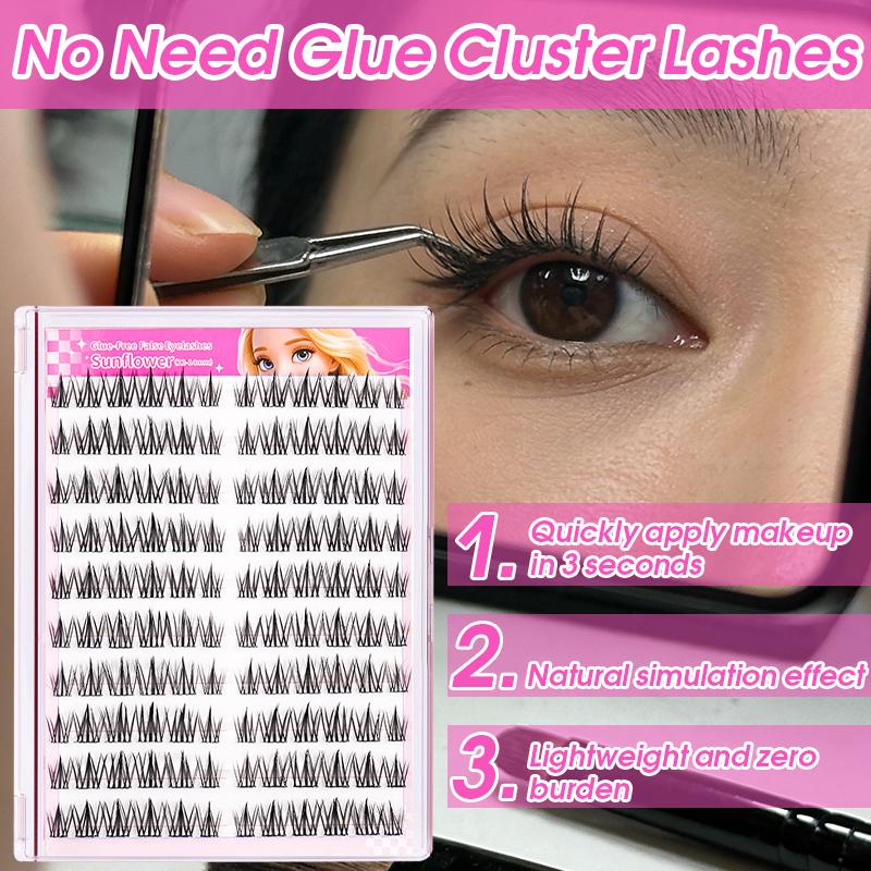 Eyelash Extension No 10 - Selbstklebende Wimpernbüschel, kein Kleber nötig, 10